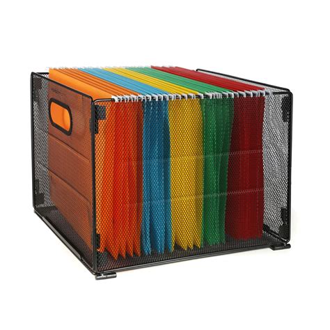 hanging file box metal|storage containers for hanging files.